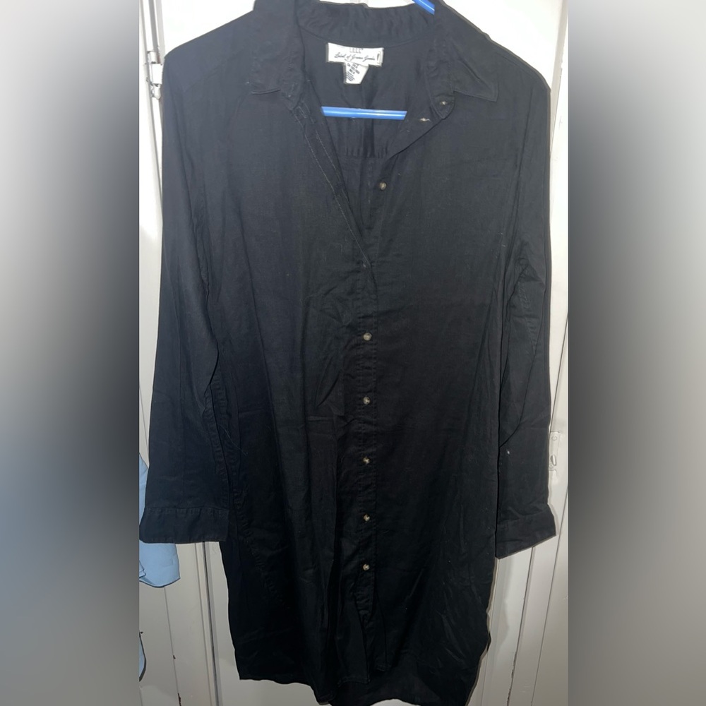 H&M Black Button-Up Shirt Dress, Size 8